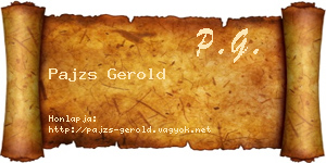 Pajzs Gerold névjegykártya
